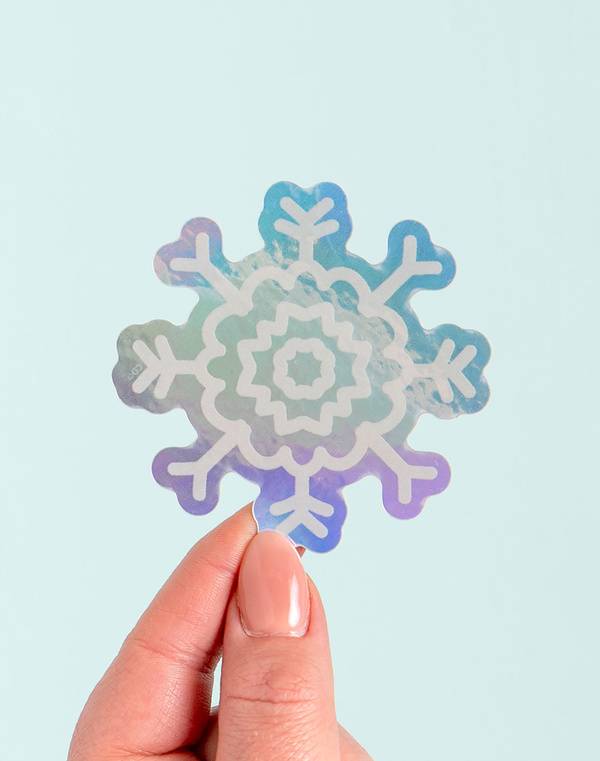 Holographic Snowflake Decal Sticker, 1 of 3