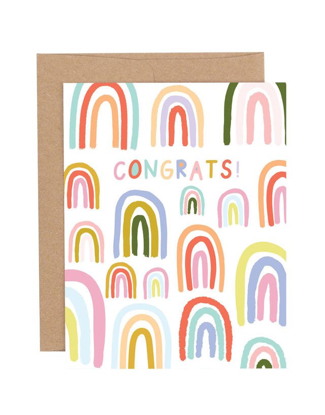 Rainbow Congrats Greeting Card, 1 of 1