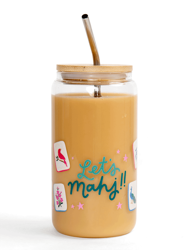 Let's Mahj Mahjong 16oz Glass Can, 3 of 3