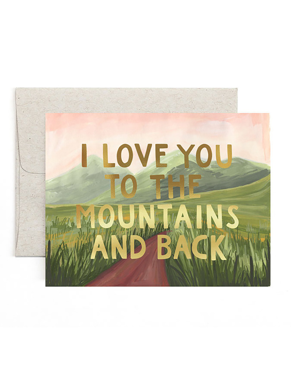 Gold Mountains and Back Greeting Card, 1 of 1