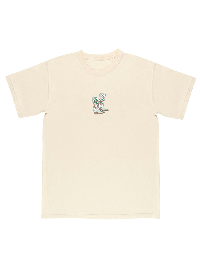 Giddy Up Jingle Horse Christmas Western Tee - Ivory, 4 of 4