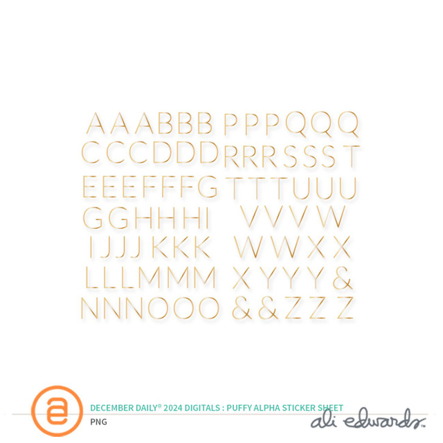 December Daily® 2024 Digital Puffy Alpha Sticker Sheet, 1 of 1
