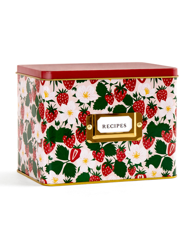 Strawberry Patch Tin Recipe Box , 5 of 5