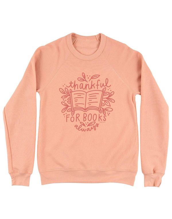 Thankful for Books Sweatshirt - Peach, 3 of 3