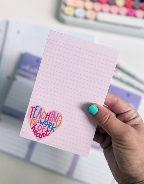 Teaching Is A Work Of Heart Notepad, 3 of 3