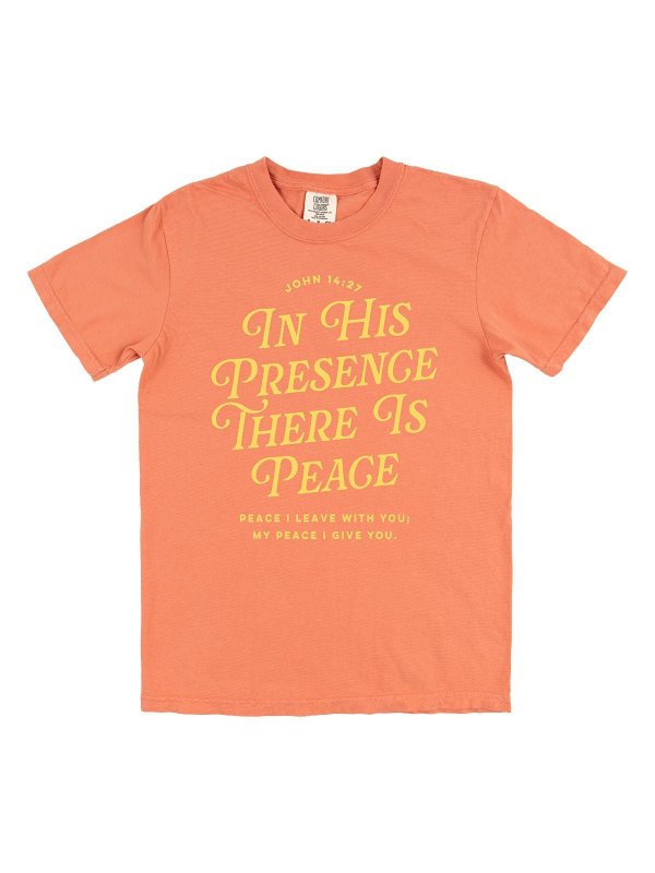 In His Presence There Is Peace Faith Tee - Terracotta, 5 of 5