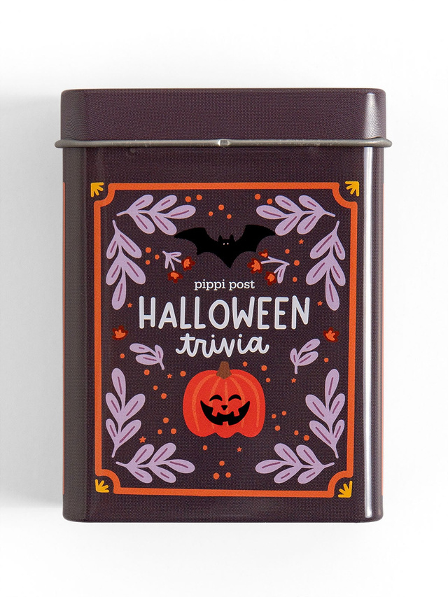 Halloween Trivia Game - Deck of Cards + Storage Tin, 1 of 4