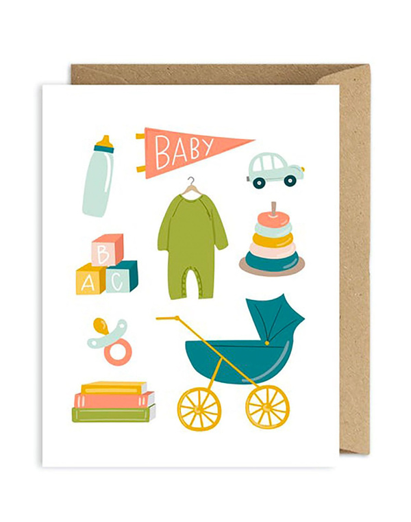 Baby Illustrations Greeting Card, 1 of 2