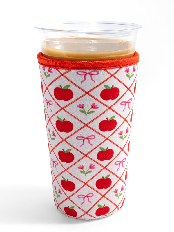 Apples & Bows Teacher Drink Sleeve, 8 of 8