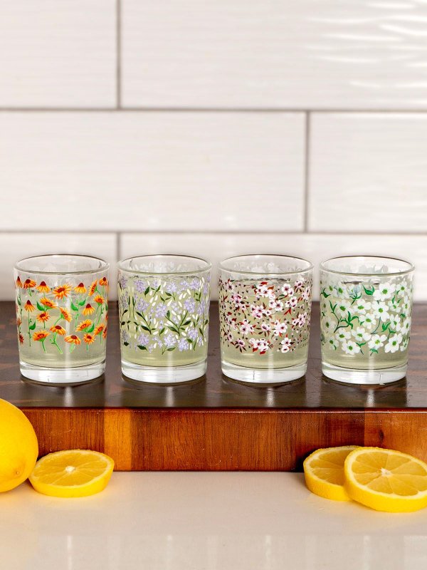 Floral 7.5oz Short Juice Glass Set, 1 of 5