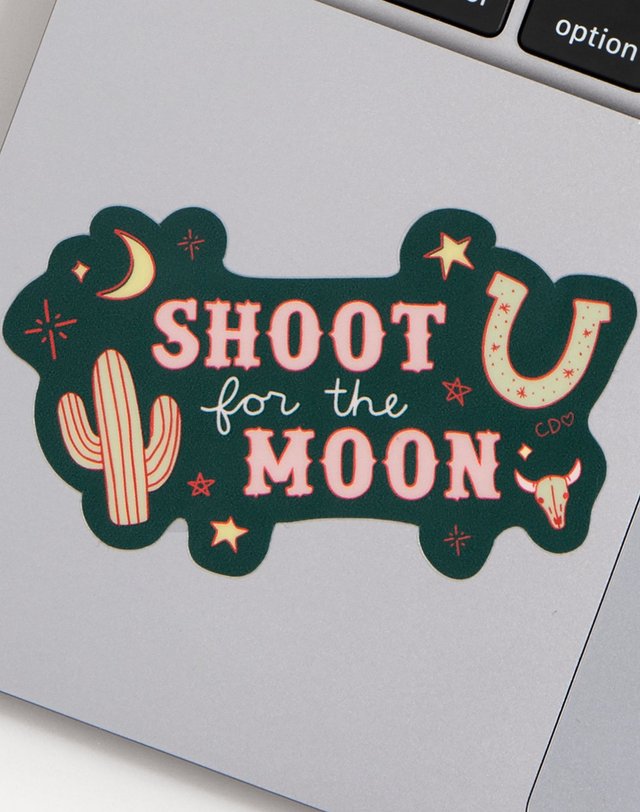 Shoot For The Moon Western Decal Sticker, 2 of 2