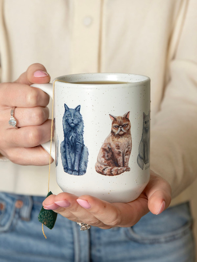Feline Friends Cats 14oz Ceramic Coffee Mug, 1 of 2