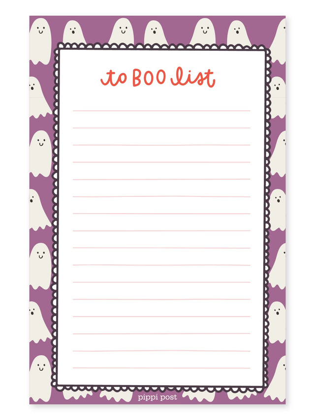 To Boo List Halloween Ghosts 4×6 Lined Notepad, 1 of 1