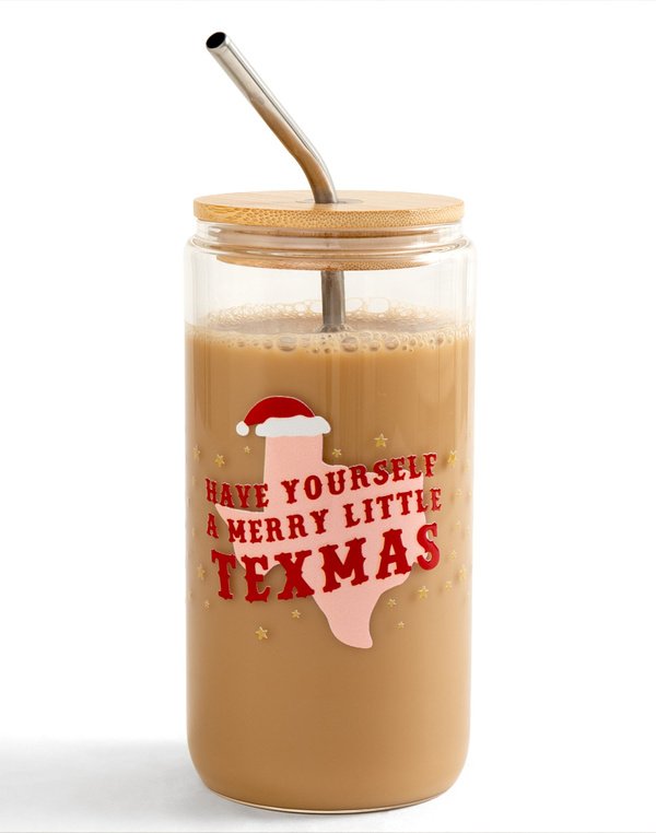 Merry Little Texmas Christmas Western Glass Can, 2 of 3