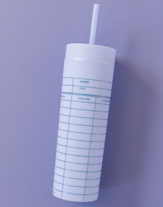 Library Card 16oz Skinny Acrylic Tumbler - Sky Blue, 2 of 4
