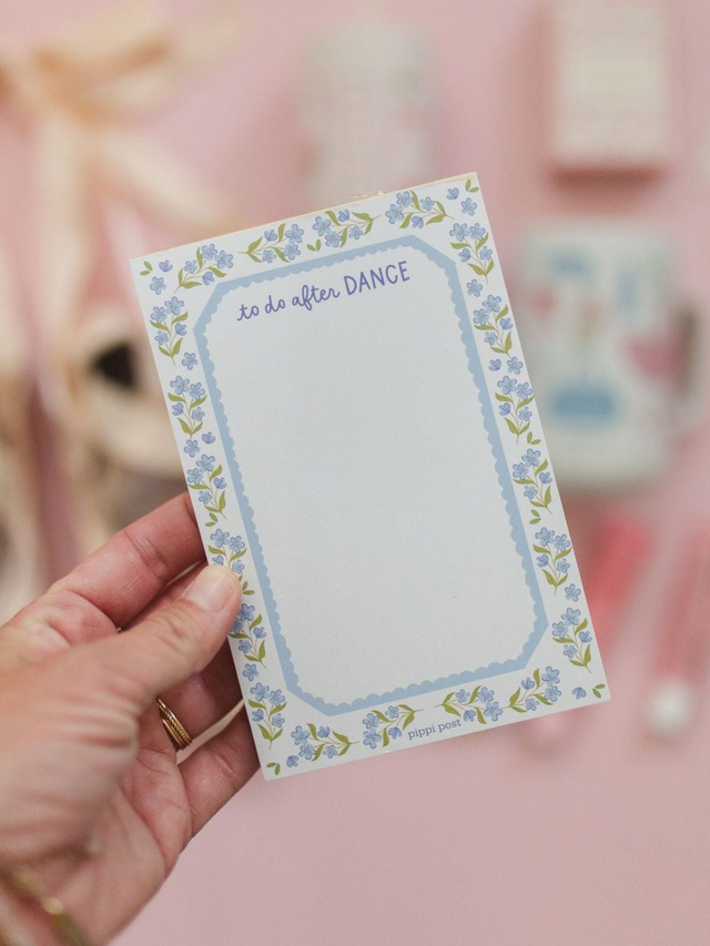 To Do After Dance Blue Floral 4×6 Notepad, 1 of 3