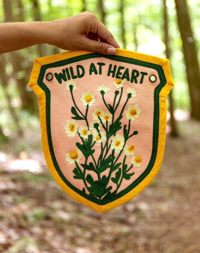Wild At Heart Embroidered Canvas Banner, 2 of 6