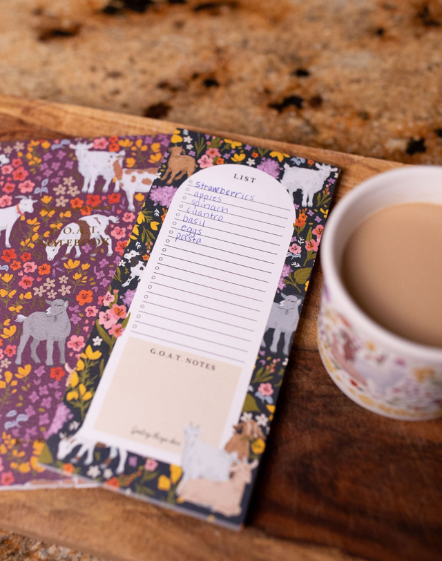 Goat Folk Floral 4×8.5 Market List Notepad, 3 of 7