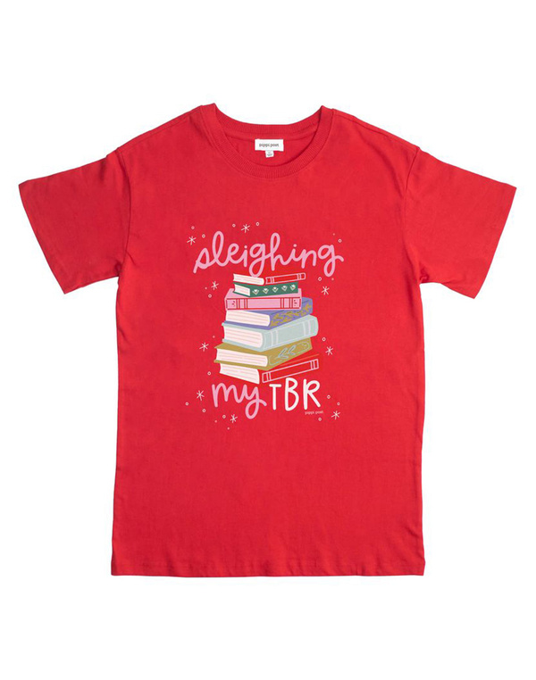 Sleighing My TBR Tee - Red, 3 of 3