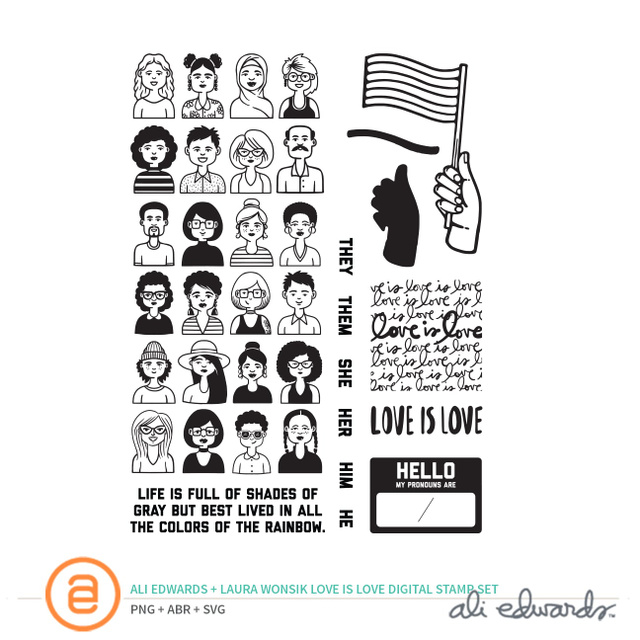 Love Is Love Digital Stamp Set by Ali Edwards and Laura Wonsik, 1 of 1