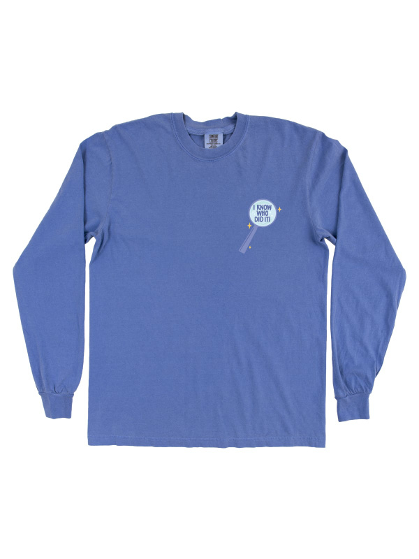 I Know Who Did It Mystery Reader Long-Sleeve Tee - Flo Blue, 6 of 6