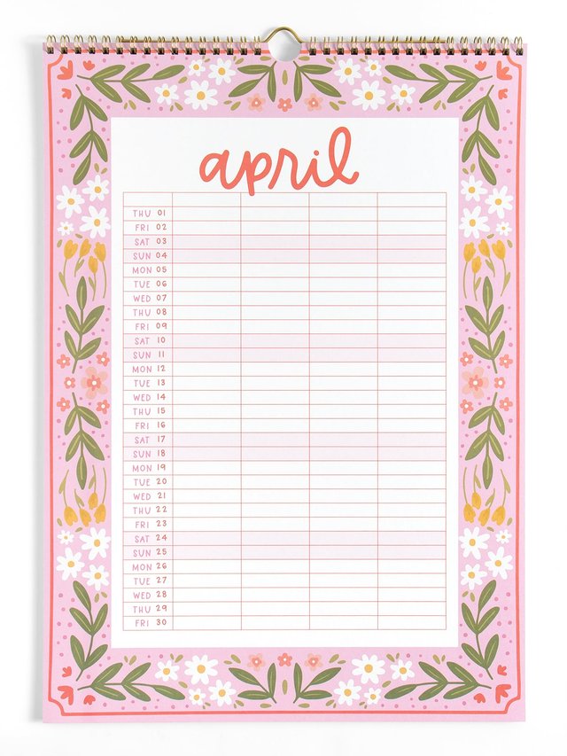 Family Planner 2027 Floral Spiral Hanging Wall Calendar, 10 of 10