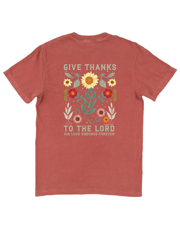 Give Thanks To The Lord Sunflowers Tee - Crimson, 3 of 4
