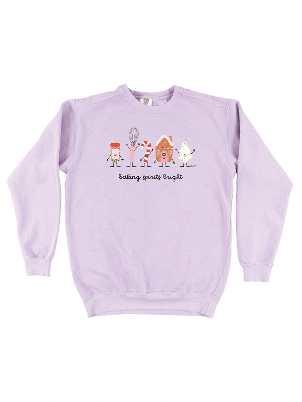 Baking Spirits Bright Christmas Sweatshirt - Orchid, 3 of 3