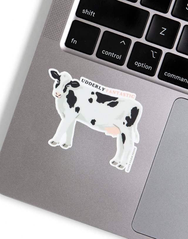 Udderly Fantastic Cow Decal Sticker, 2 of 3