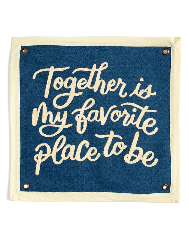 Together Is My Favorite Place Embroidered Canvas Banner, 2 of 3