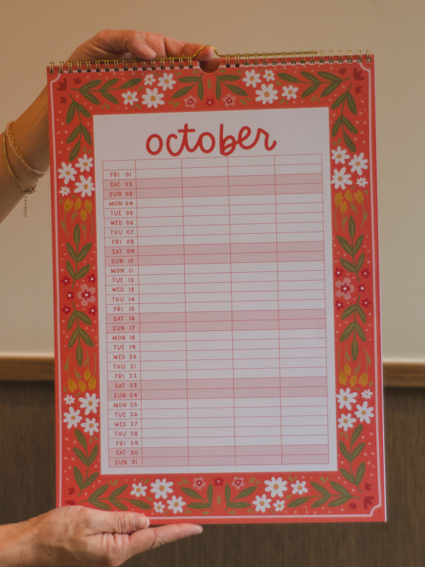 Family Planner 2027 Floral Spiral Hanging Wall Calendar, 5 of 10
