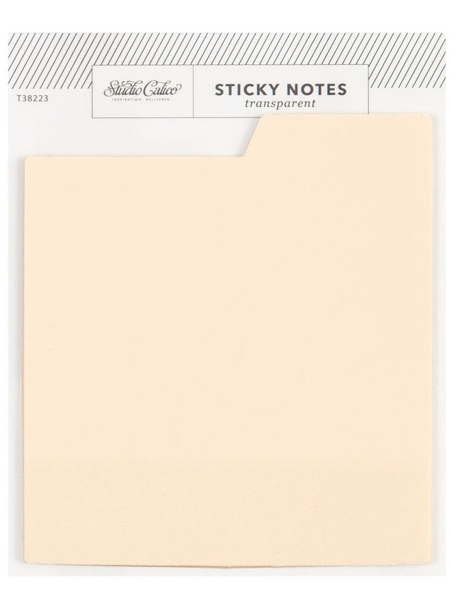 Tabbed Transparent Sticky Notes - Cream, 1 of 4
