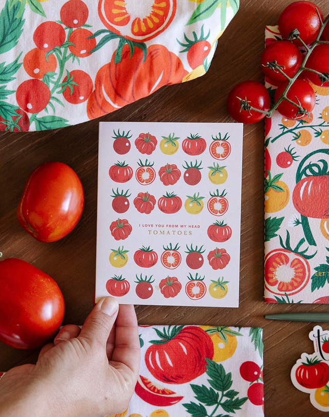 Love You From My Head Tomatoes Greeting Card, 2 of 3