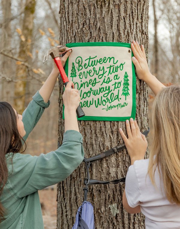 Pines Embroidered Canvas Banner, 5 of 7