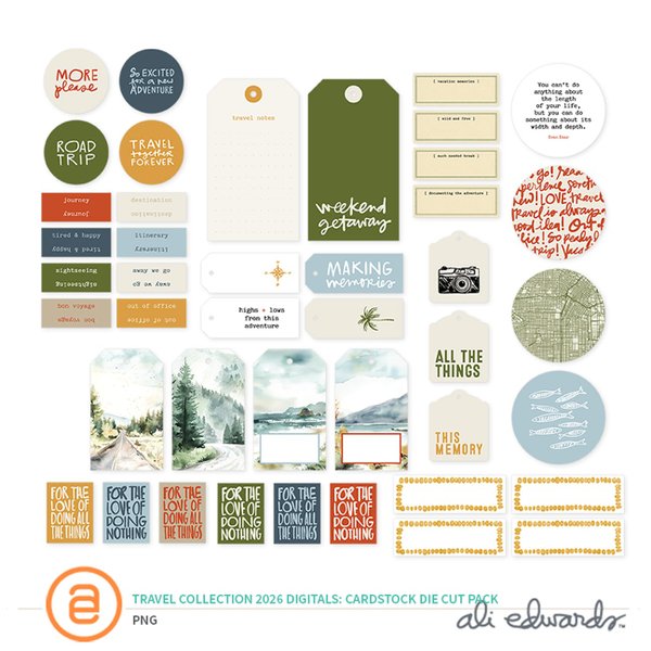Travel Collection 2026 Digital Cardstock Die Cut Pack, 1 of 1