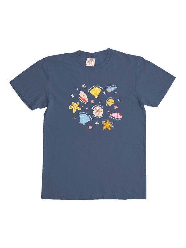 Seashell Affirmations Coastal Tee - Blue Jean, 3 of 3