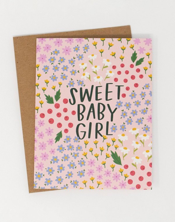 Sweet Baby Girl Greeting Card, 1 of 1