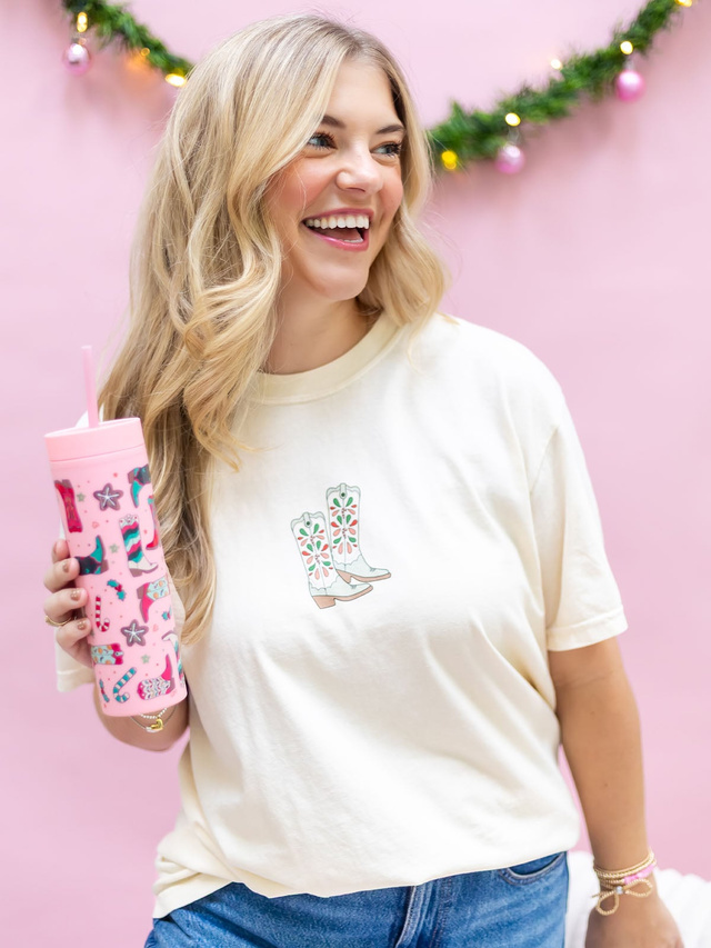 Giddy Up Jingle Horse Christmas Western Tee - Ivory, 2 of 4