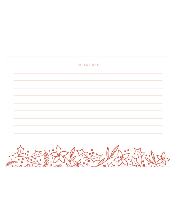 Holiday Floral Recipe Cards - Set of 50, 2 of 3