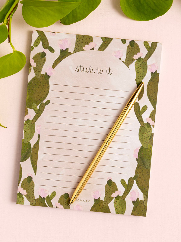 Stick To It Prickly Pear Cactus 4×6 Lined Notepad, 1 of 2