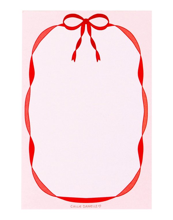 Red Coquette Bow 4×6 Notepad, 1 of 4