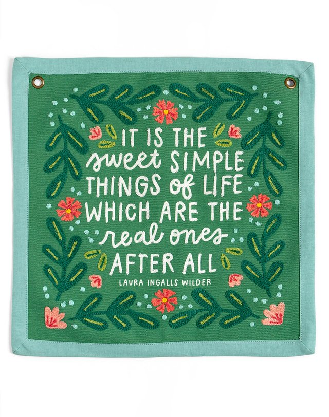 Sweet Simple Things of Life Embroidered Canvas Banner, 2 of 4