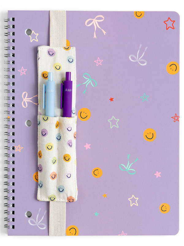 Smiley Faces Pen Pouch – Elastic Notebook Pen Holder, 2 of 3