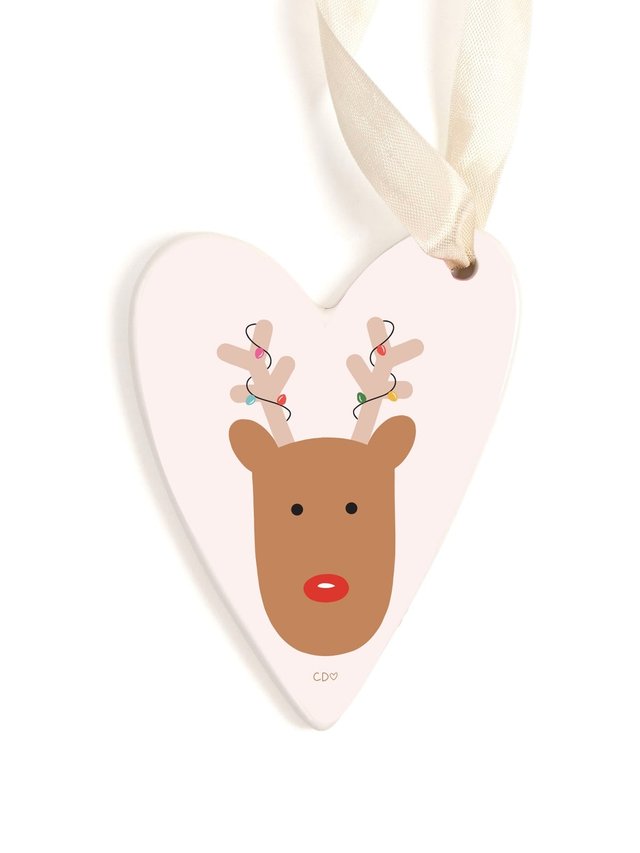 Reindeer Ceramic Christmas Ornament, 1 of 1