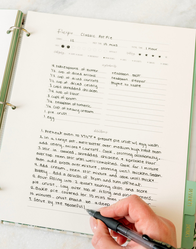 Large Recipe Page Set, 1 of 3