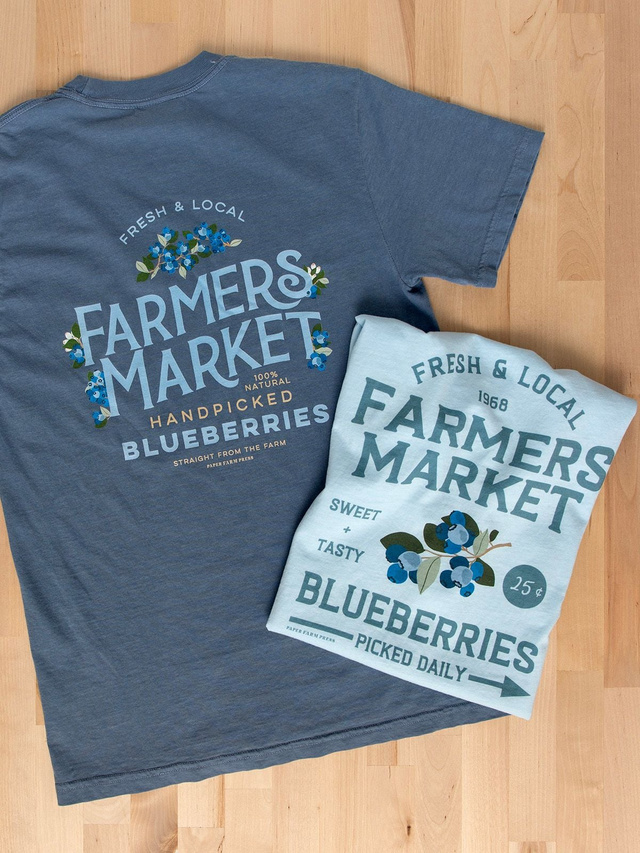Blueberry Field Farmers Market Tee - Blue Jean, 3 of 5