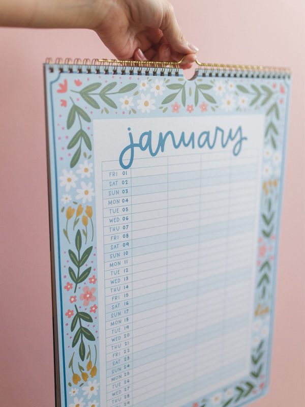 Family Planner 2027 Floral Spiral Hanging Wall Calendar, 2 of 10