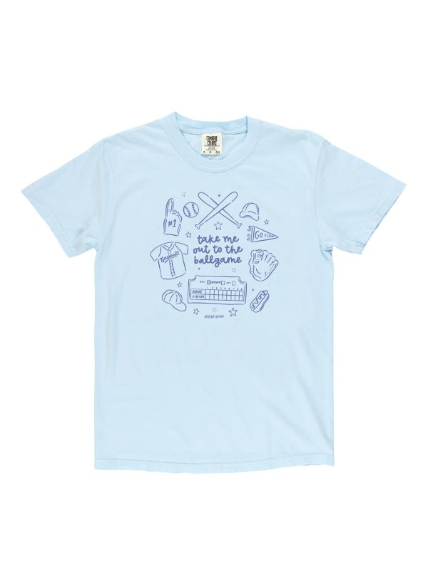 Take Me Out To The Ballgame Baseball Tee - Chambray, 2 of 2