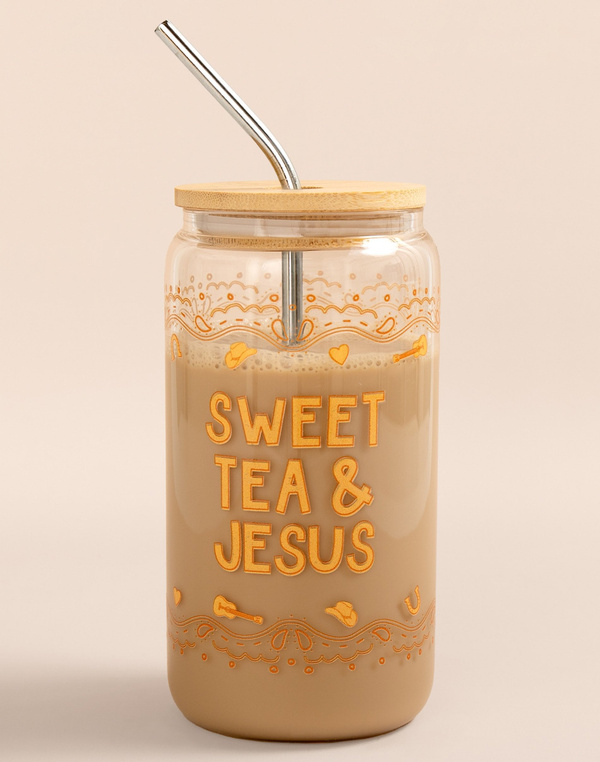 Sweet Tea & Jesus Western Glass Can, 2 of 2