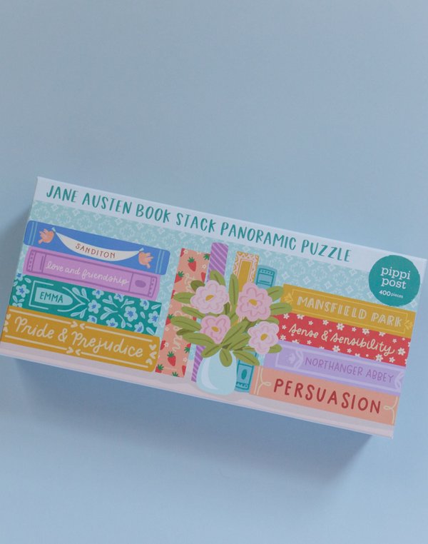 Jane Austen Book Stack - 400 Piece Panoramic Jigsaw Puzzle, 3 of 8